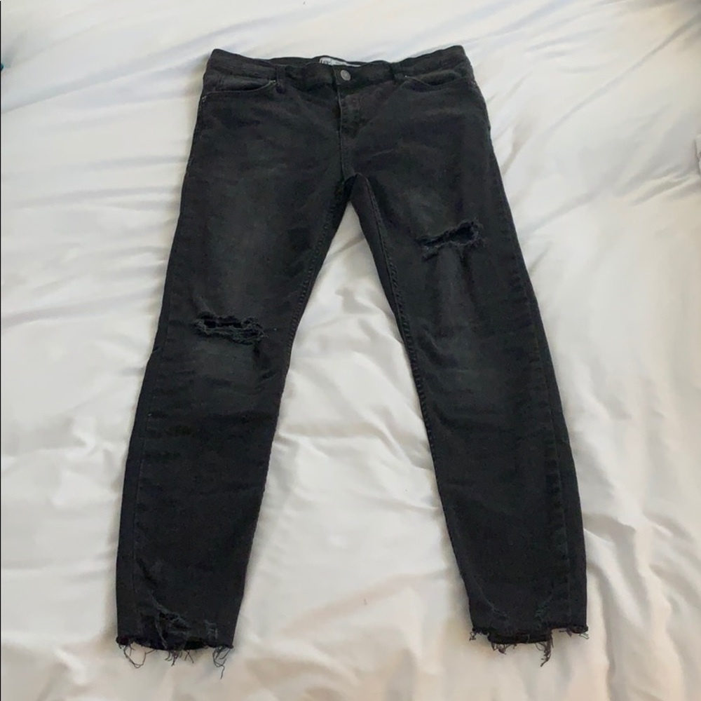 Free people black ripped jeans